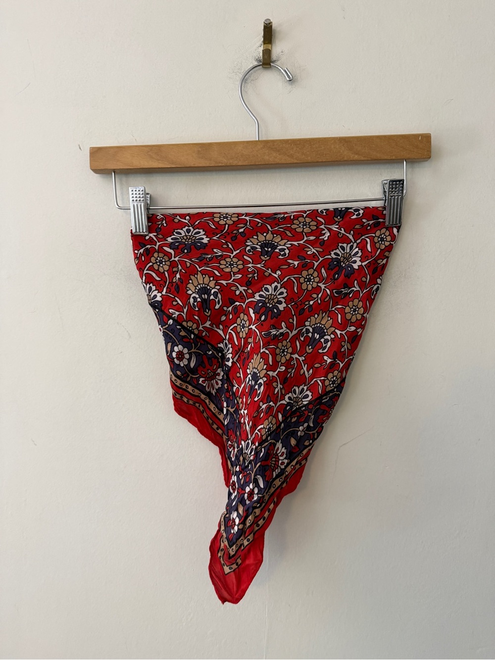Red Floral Bandana Scarf